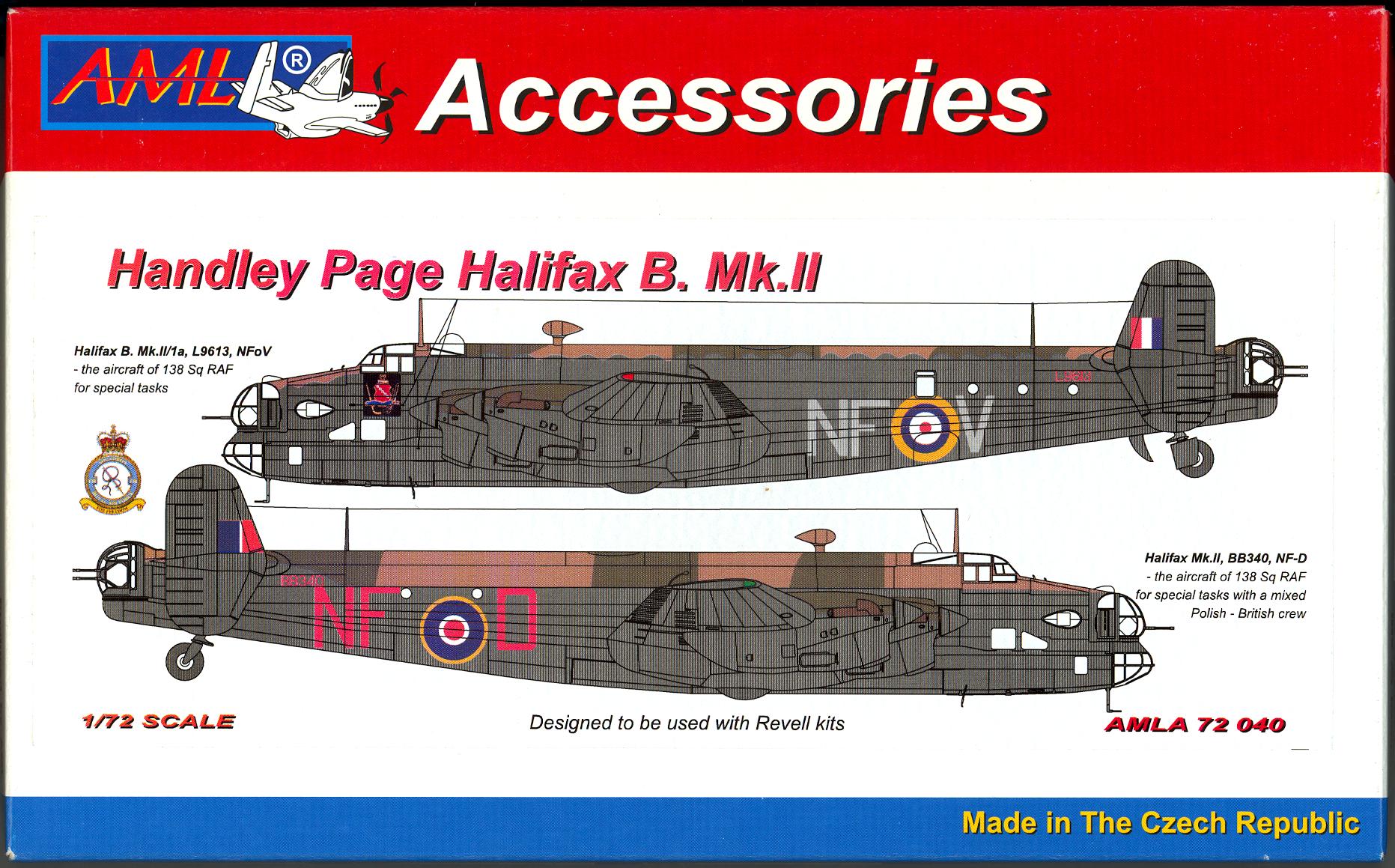 AML Models 1/72 HANDLEY PAGE HALIFAX B.Mk.II Resin & Decals Conversion ...